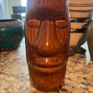 Brown Ceramic Tiki Art Masterpiece make the best tropical cocktails ever